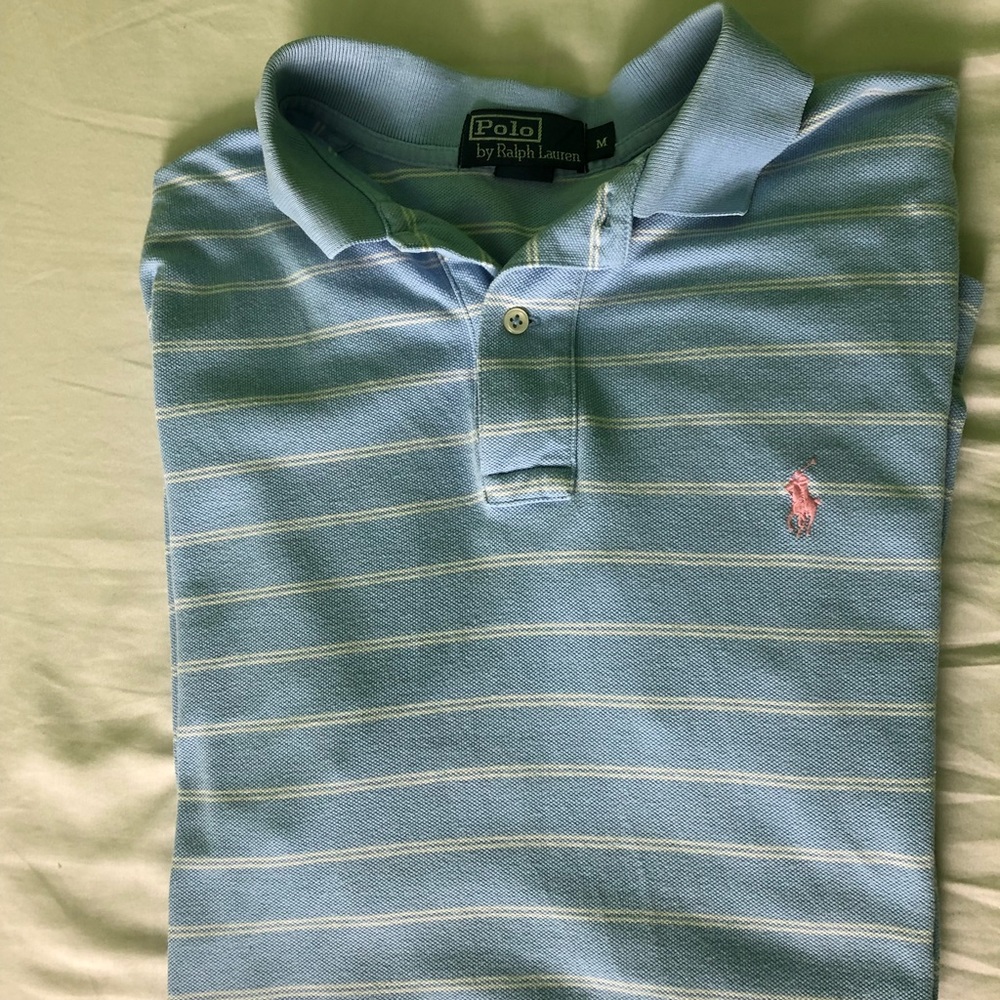 Blue polo dress short sleeve pink horse